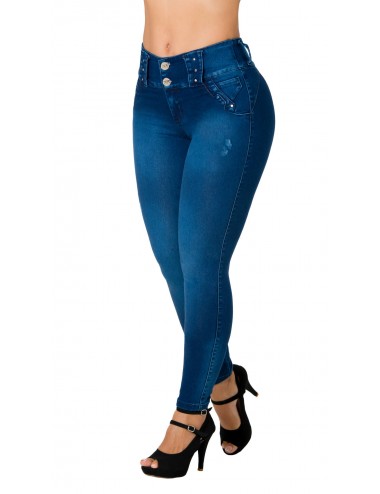 High-rise Butt-Lifting Jeans with Front Cut 52459PAP-N