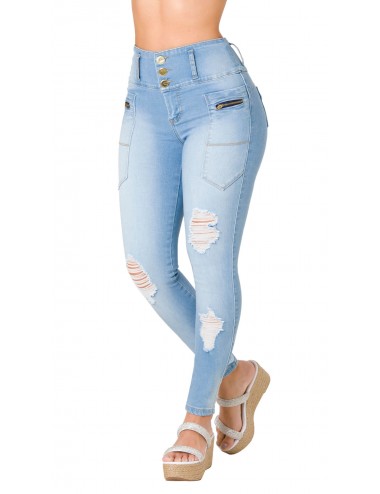 Jeans Colombianos Levanta Glúteos Ripped S-2353 - Moda By Colombia