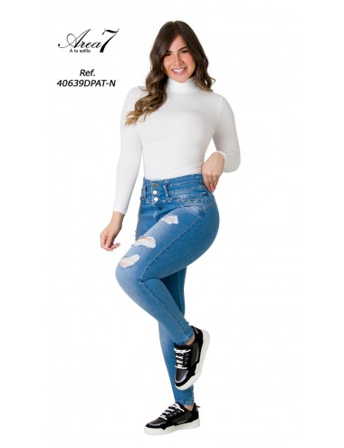 JEANS LEVANTA COLA AZUL 6826  Colombiana de jeans – Colombiana de Jeans